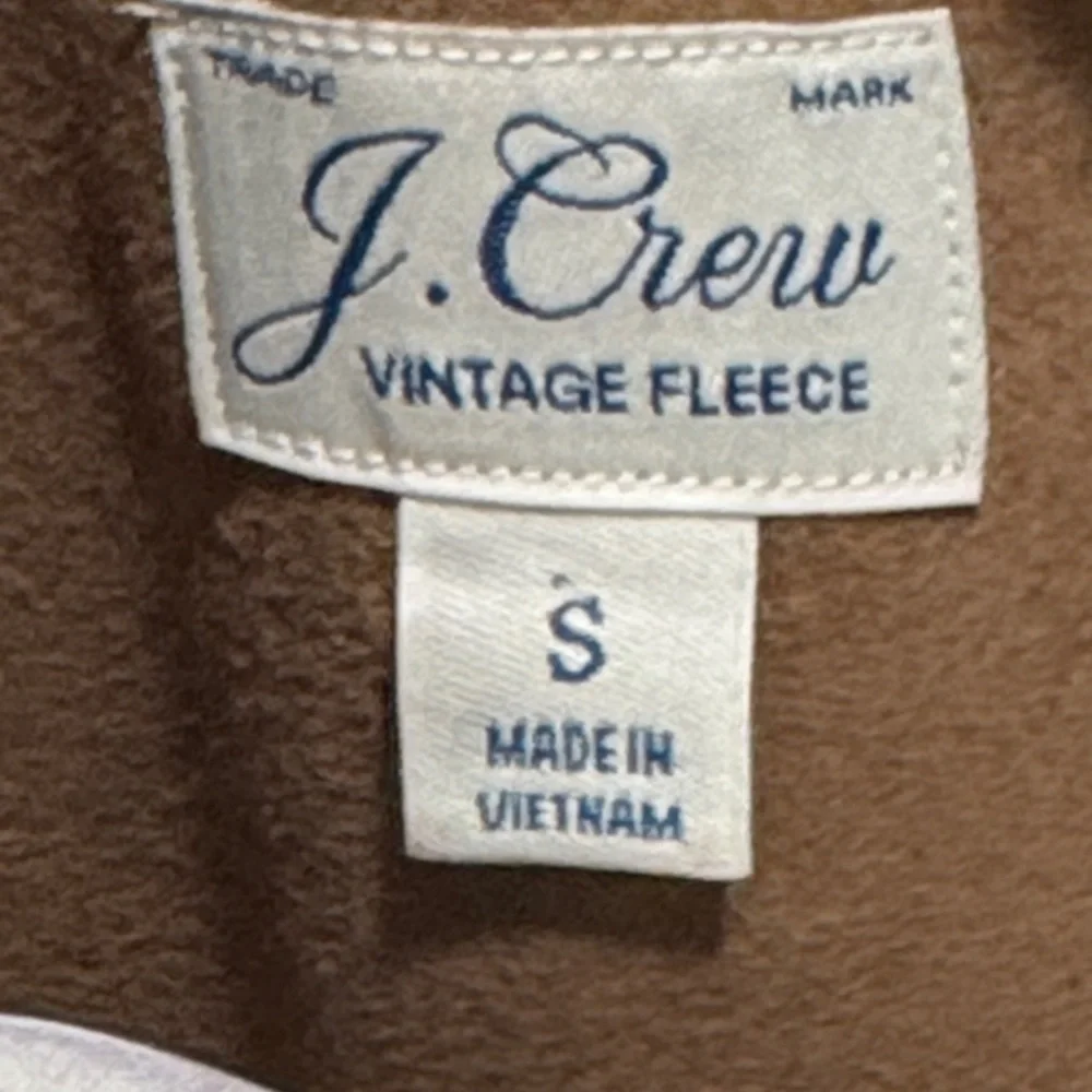 J. Crew Women's Brown Sherpa Teddy Cropped Crew Neck Sweater